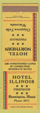Matchbook Cover - Hotel Illinois Bloomington IL Chippewa Falls WI