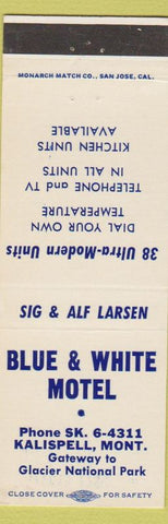 Matchbook Cover - Blue and White Motel Kalispell MT