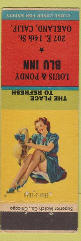 Matchbook Cover - Louis Pondy Blu Inn Oakland CA girlie pinup