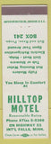 Matchbook Cover - Hilltop Motel International Falls MN
