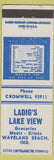 Matchbook Cover - Ladig's Lake View Waveland Beach IN