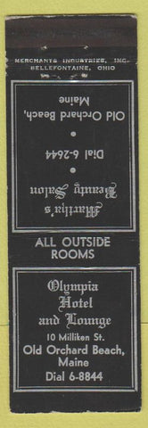 Matchbook Cover - Martha's Beauty Salon Old Orchard Beach ME Olympia Hotel