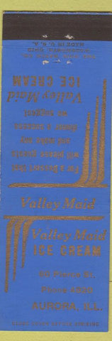 Matchbook Cover - Valley Maid Ice Cream Aurora IL