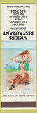 Matchbook Cover - Vickies Restaurant Dunbarton? NH hamburgers hot dogs pinup