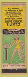 Matchbook Cover - Clay's Richfield oil gas Lebanon PA pinup