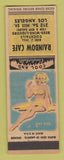 Matchbook Cover - Rainbow Cafe Los Angeles CA #2 back variation pinup