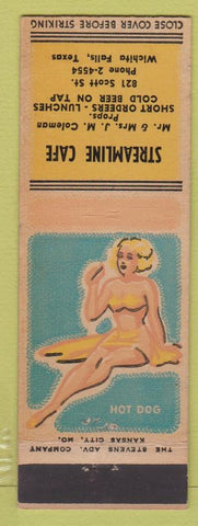 Matchbook Cover - Streamlin eCafe Wichita Falls TX pinup