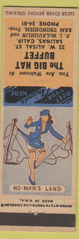 Matchbook Cover - Big Hat Buffet Alinas CA pinup