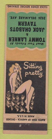 Matchbook Cover - Tommy Lannen Jack Chabots Tavern NO TOWN pinup