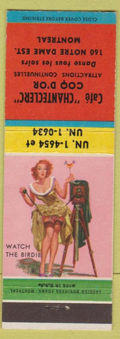 Matchbook Cover - Cafe Chanteclerc Montreal QC pinup