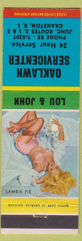 Matchbook Cover - Oaklawn Service Center Cranston RI pinup