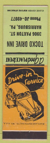 Matchbook Cover - Tocko Drive Inn Harrisburg PA