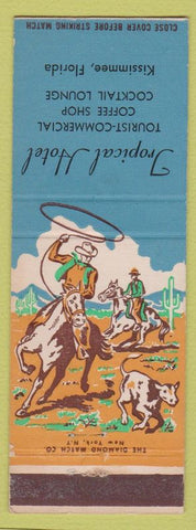 Matchbook Cover - Tropical Hotel Kissimmee FL cowboy