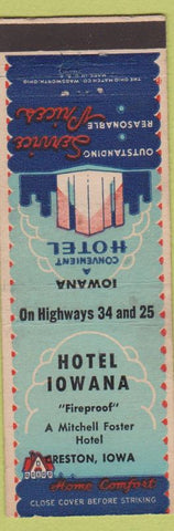 Matchbook Cover - Hotel Iowana Creston IA
