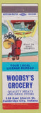 Matchbook Cover - Woodsy's Grocery Cambridge City IN