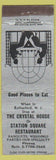 Matchbook Cover - Crstyal House Restaurant Rutherford NJ