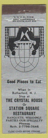 Matchbook Cover - Crstyal House Restaurant Rutherford NJ