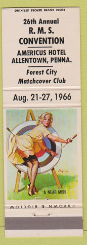 Matchbook Cover - RMS Convention Allentown PA 1966 BROWN BIGELOW pinup