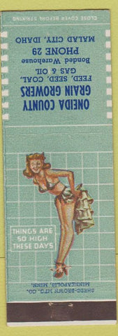 Matchbook Cover - Oneida Grain feed seed low phone # Malad City ID pinup