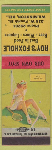 Matchbook Cover - Roy's Foxhole Wilmington DE girlie back pinup