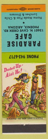 Matchbook Cover - Paradise Cafe Phoenix AZ hillbilly