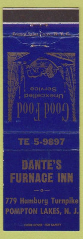 Matchbook Cover - Dante's Furnace Inn Pompton Lakes NJ