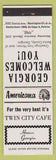 Matchbook Cover - Twin City Cafe Homer GA Perkins Americana