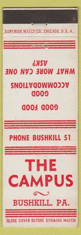 Matchbook Cover - The Campus Bushkill PA low phone #