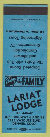 Matchbook Cover - Lariat Lodge Denver Colorado