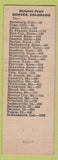 Matchbook Cover - Lariat Lodge Denver Colorado