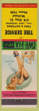 Matchbook Cover - Tire Service Welland ON low phone WEAR pinup