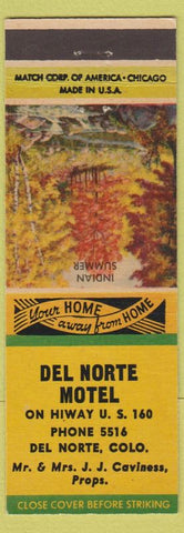 Matchbook Cover - Del Norte Motel Colorado JJ Caviness