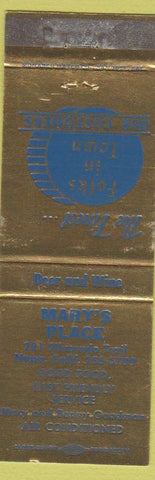 Matchbook Cover - Mary's Place Napa CA