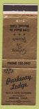Matchbook Cover - Parkway Lodge Merced CA