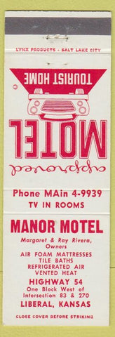 Matchbook Cover - Manor Motel Liberal KS