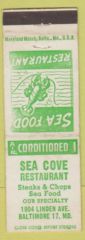 Matchbook Cover - Sea Cove Restaurant Baltimore MD WEAR