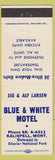 Matchbook Cover - Blue and White Motel Kalispell MT