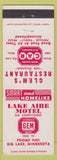 Matchbook Cover - Lake Aire Motel Big Lake MN  Clem's Restaurant