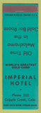 Matchbook Cover - Imperial Hotel Cripple Creek Colorado low phone #