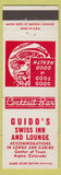 Matchbook Cover - Guido's Swiss Inn And Lounge Aspen Colorado
