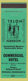 Matchbook Cover - Commercial Hotel Chaska MN Butch Edna Ohnsorg
