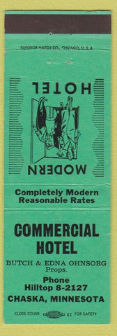 Matchbook Cover - Commercial Hotel Chaska MN Butch Edna Ohnsorg