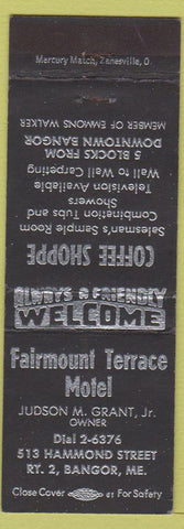 Matchbook Cover - Fairmount Terrace Motel Bangor ME Judson Grant