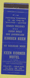 Matchbook Cover - Keen Korner Motel Columbus NE
