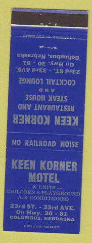 Matchbook Cover - Keen Korner Motel Columbus NE