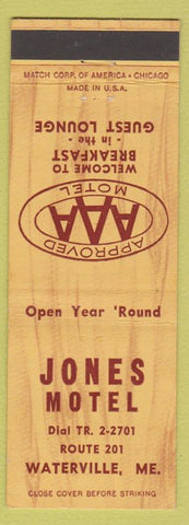 Matchbook Cover - Jones Motel Waterville ME AAA