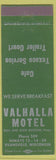 Matchbook Cover - Valhalla Motel Evansville WI low phone Texaco oil gas