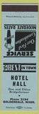 Matchbook Cover - Hotel Hall Goldendale WA low phone