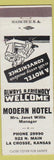 Matchbook Cover - Modern Hotel LaCrosse WI