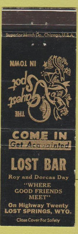 Matchbook Cover - Lost Bar Lost Springs WY